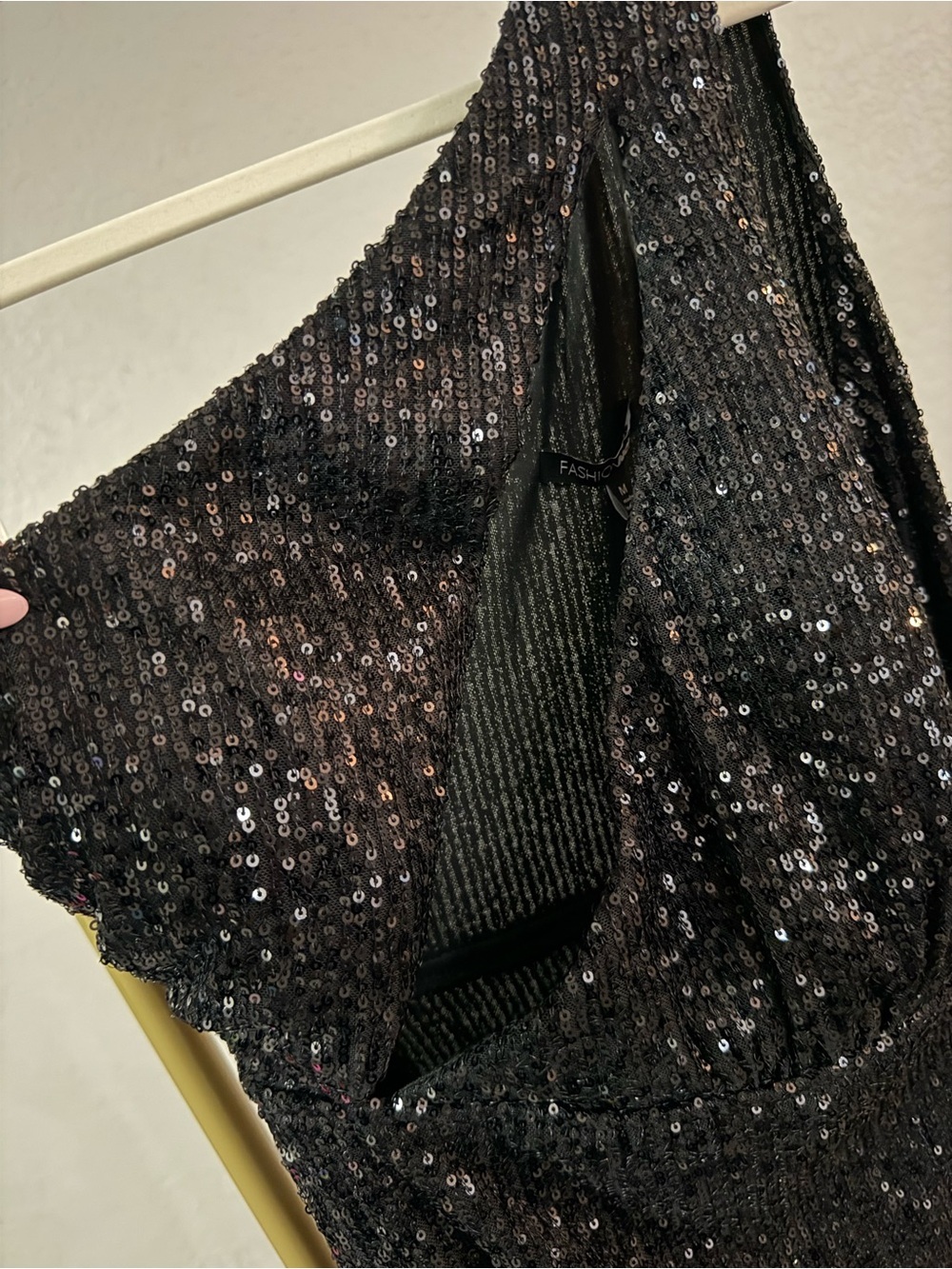 NWT 🖤 Fashion Nova Dressed To Impress Black Sequin Maxi Dress -Medium - Picture 2 of 6